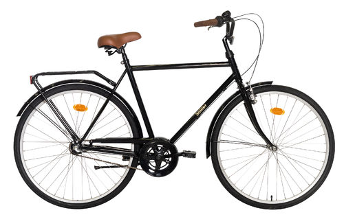 Solifer Klassikko 3-v miesten pyörä musta ruskeat varusteet,runko 57cm