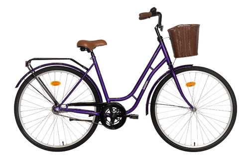Solifer Klassikko 28" 1-v naisten polkupyörä lila korilla- Avainlipputuote- Toimitus sis