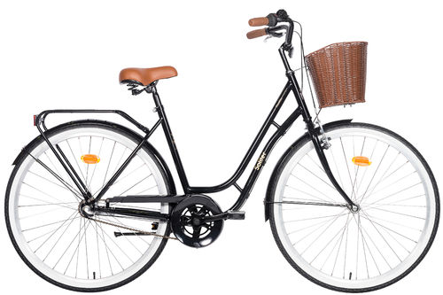 Solifer Klassikko 28" 7-v musta naisten pyörä ruskeat varusteet - valmistettu Suomessa