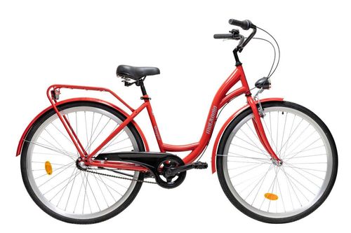 Matkaaja Shopper 28" 3-v punainen naisten polkupyörä jalkajarrulla